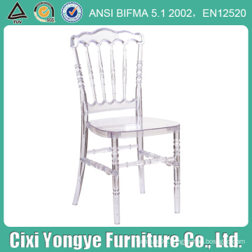 Elegant Crystal Plastic Napoleon Chair for Event Use